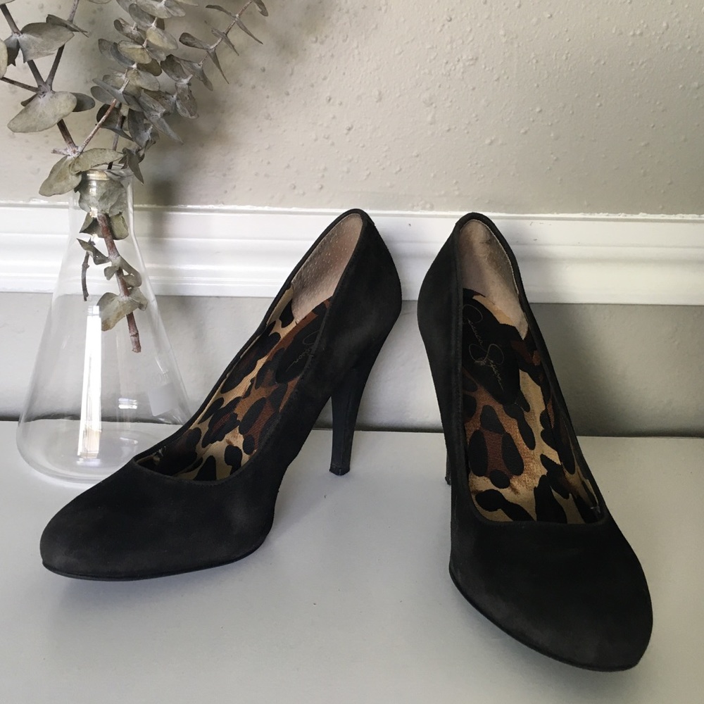 Jessica Simpson black suede pumps, size 8